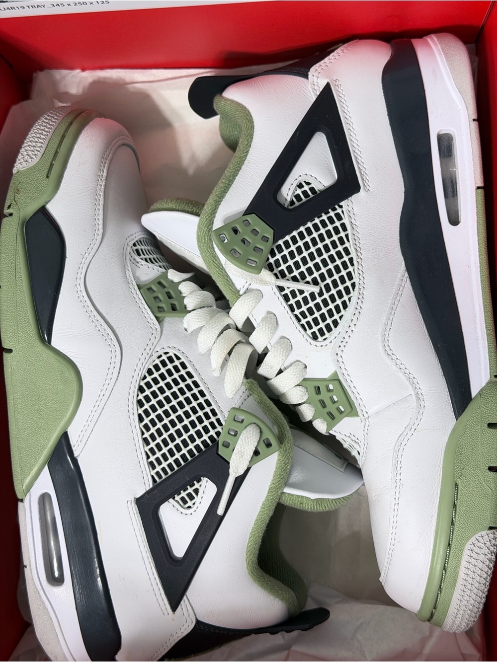 Jordan WMNS Air Jordan 4 Retro White / Green-Dark Ash